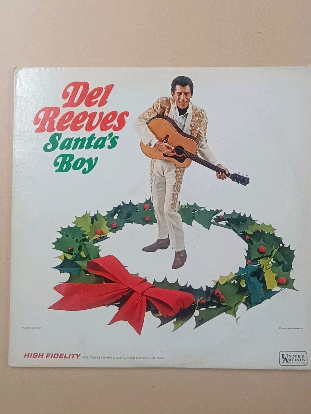 Del Reeves Santa's Boy Vinyl LP 1966 United Artists UAL-3528 VG+